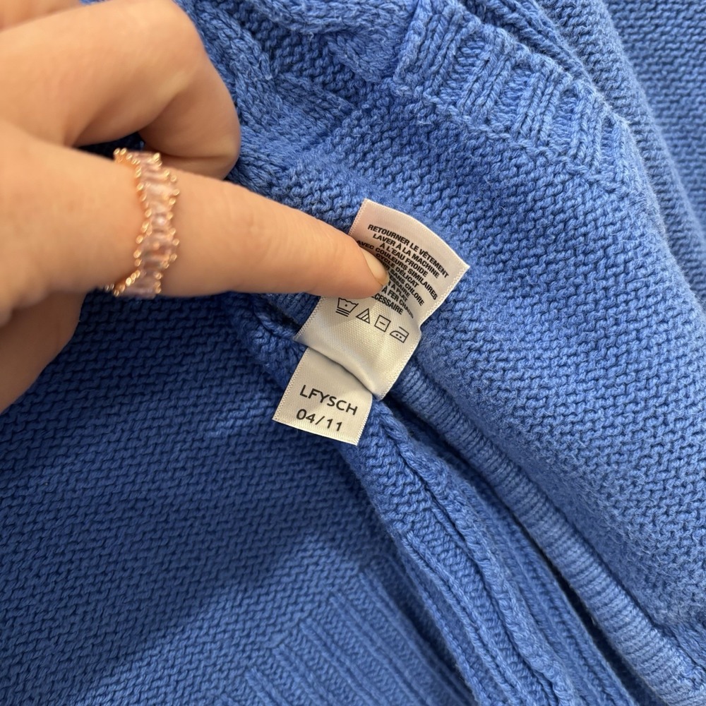 Aeropostale Knit Full Zip Hooded Sweater Womens Blue Size M Hoodie - Y2K Vintage - Picture 8 of 10